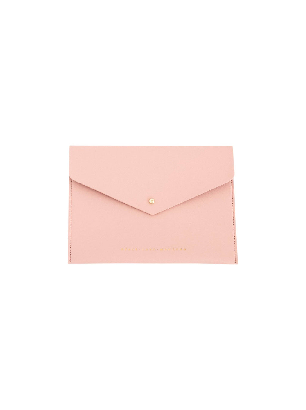 Peace Love Mahjong Card Clutch: Dusty Rose