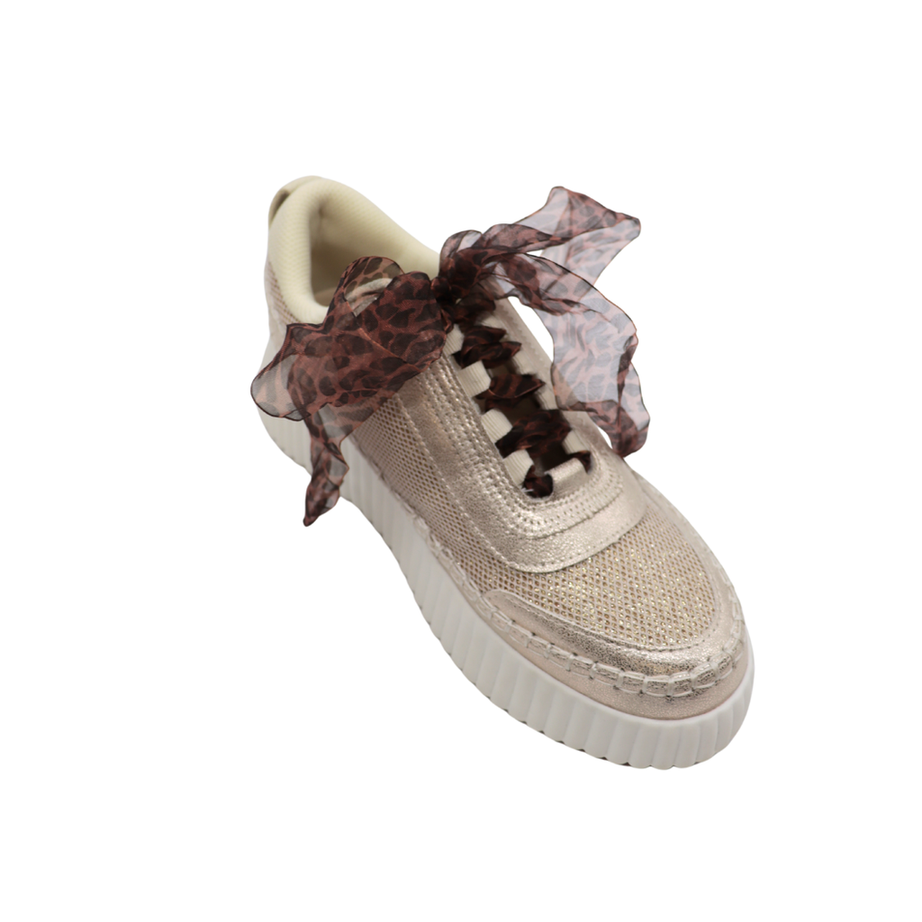 Leopard Shimmer Chiffon Shoelaces - Assorted