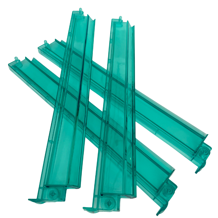 Mahjong Rack and Pusher Set of 4 - Multi Colors Blue Purple Red Green Clear: Clear
