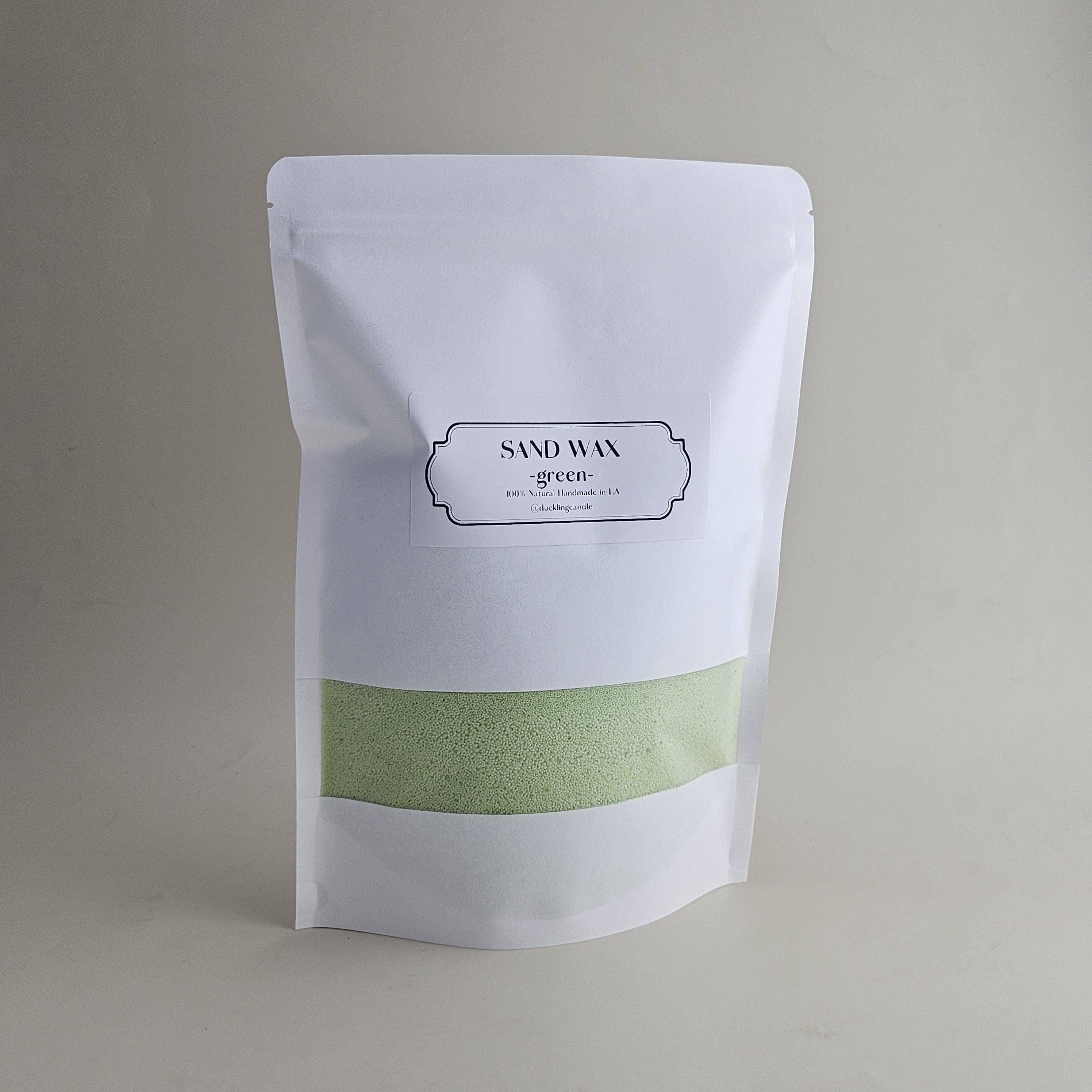 Sand Wax DIY Candle | 100% Natural Pearled candle kit: Green / White Eucalyotus