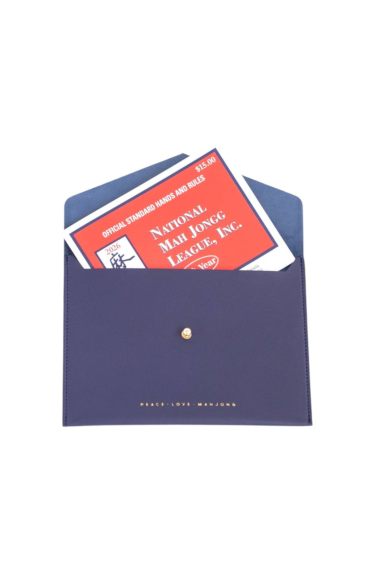 Peace Love Mahjong Card Clutch: Dusty Rose