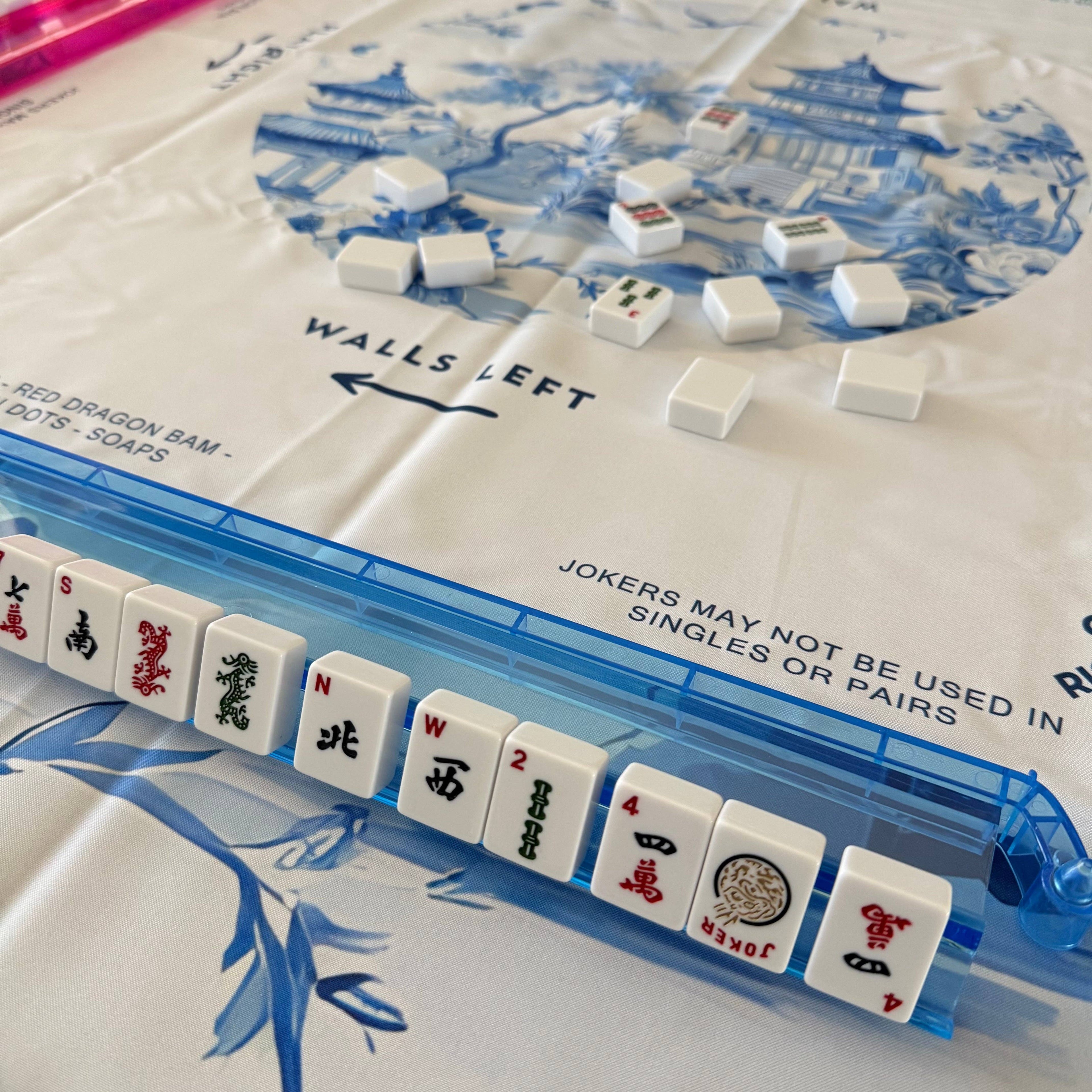 Bright Blue Mahjong Rack and Pusher Set: Bright Blue