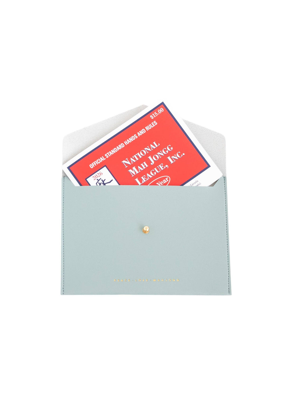 Peace Love Mahjong Card Clutch: Dusty Rose