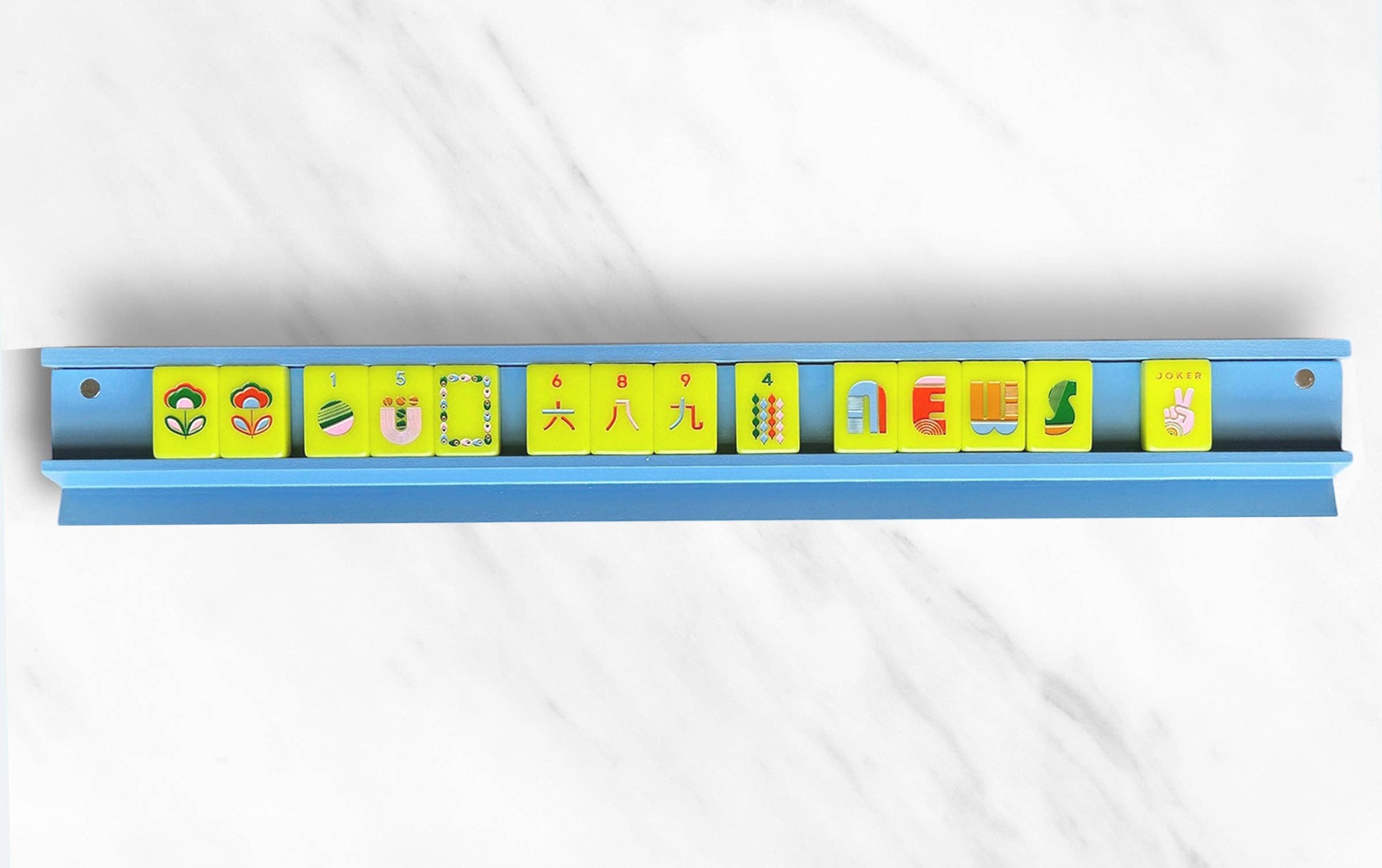 Mahjong Racks & Pushers (Set of 4): French Blue