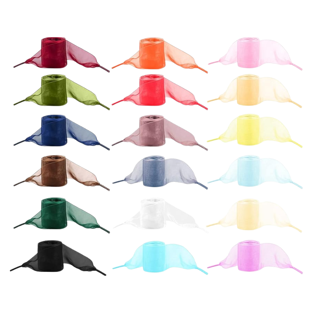 Chiffon Shoe Laces | Pack of 3 | Assorted
