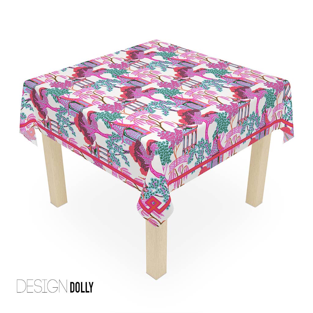 Mahjong Tablecloth, Boutique Monogram: Sloane / 55" polyester