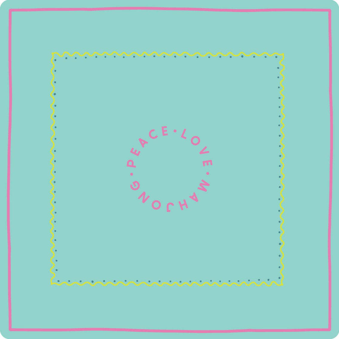 Mats: Light Pink with Chartreuse & French Blue