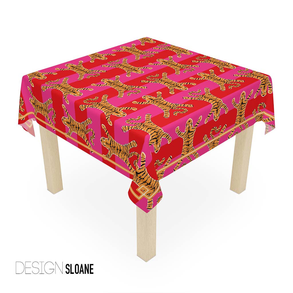 Mahjong Tablecloth, Boutique Monogram: Sloane / 58" cotton twill