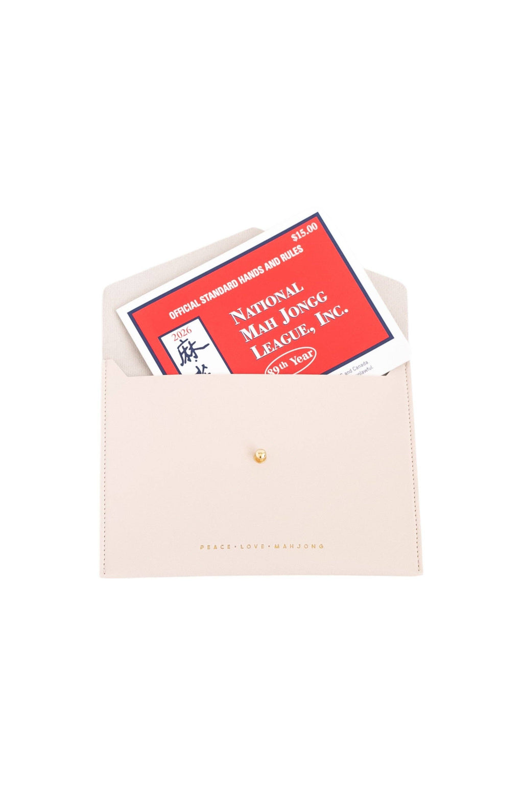 Peace Love Mahjong Card Clutch: Dusty Rose