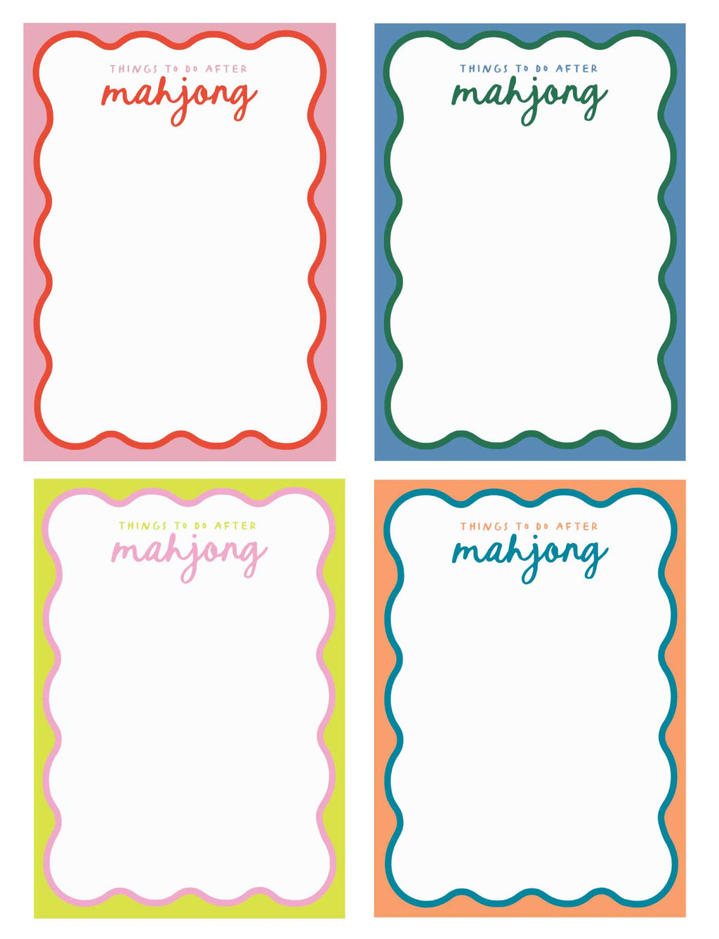 Things to Do After Mahj Notepad: Blue & Green