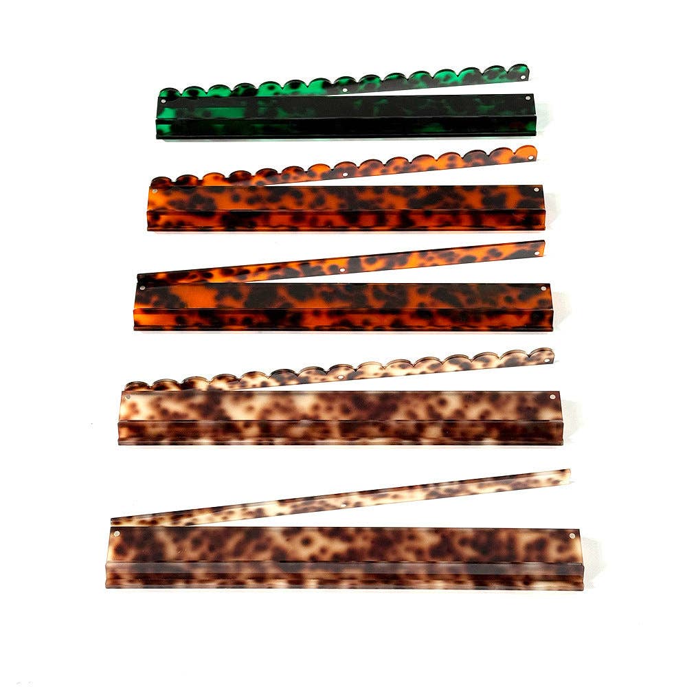 Acrylic Mahjong Push Rack – Tortoiseshell Style Tile Organizer for American Mahjong: 20‘’-Beige