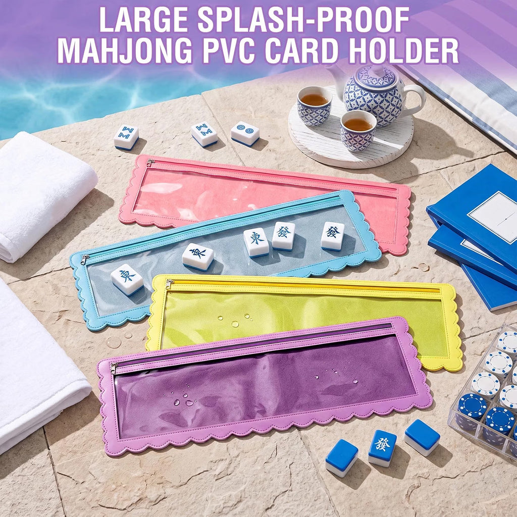Large Mahjong Card Holder for Pool Splash-Proof Clear