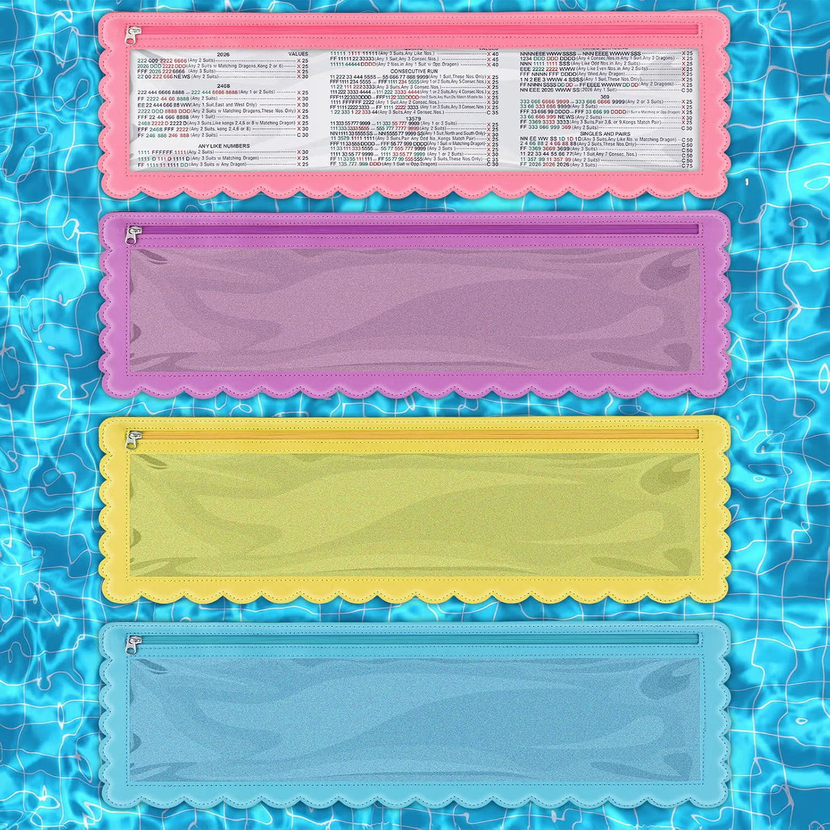 Large Mahjong Card Holder for Pool Splash-Proof Clear