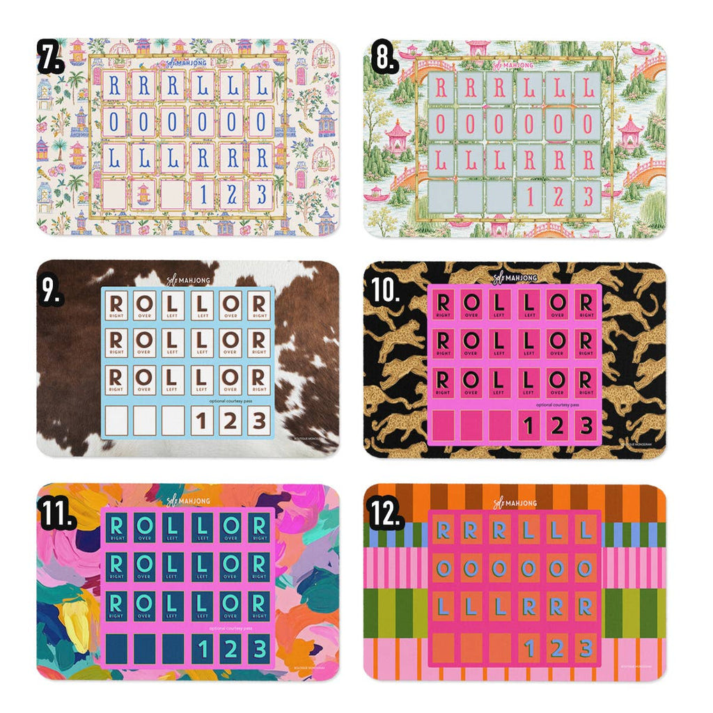Mahjong Solo Practice Mats, Neoprene, Mix-n-Match Designs: Design #23