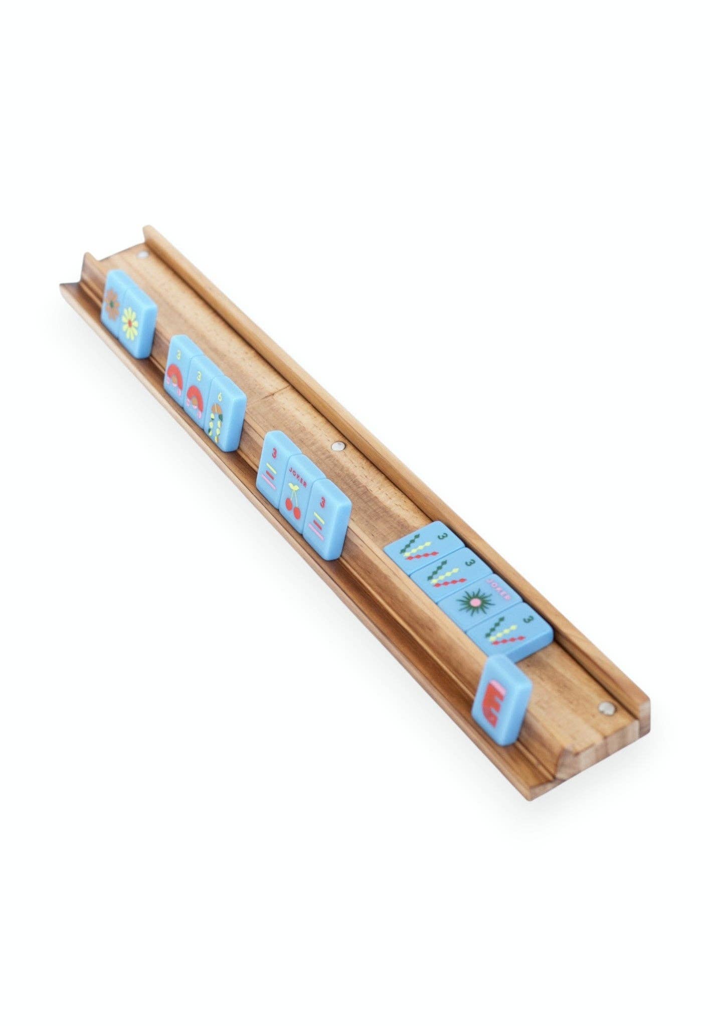 Mahjong Racks & Pushers (Set of 4): White
