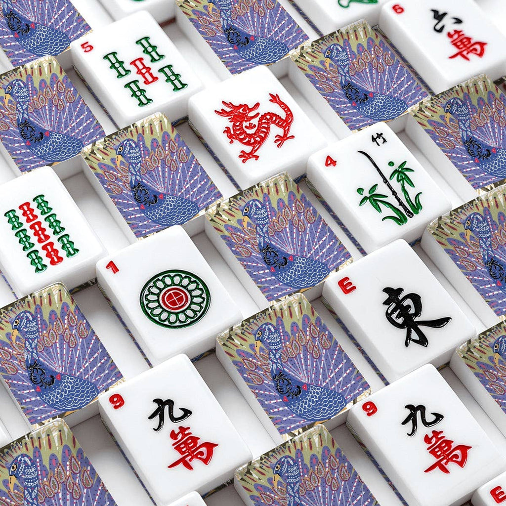 Peacocking American Mahjong Tiles: Bag Set