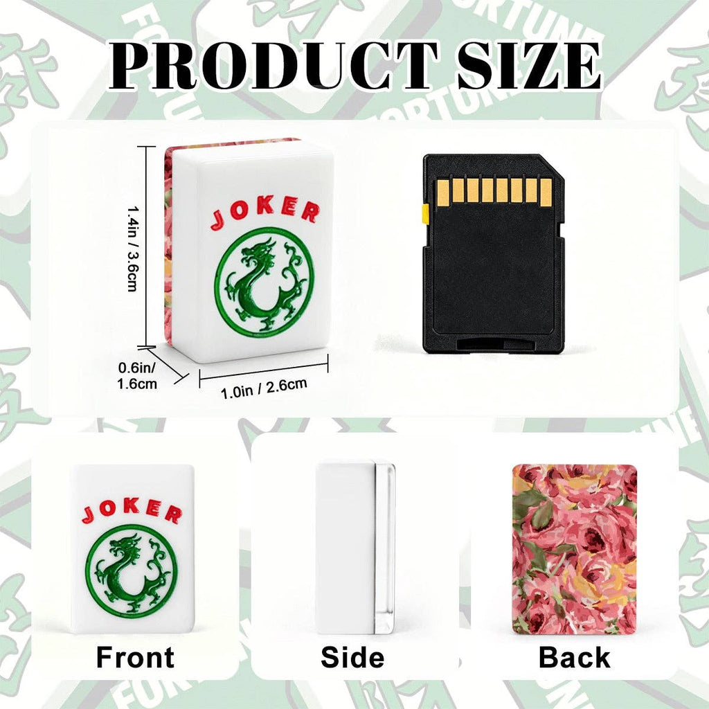 Hand painted Roses American Mahjong Tiles: Bag Set