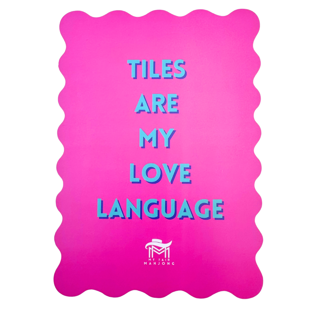 My Fair Mahjong “I Like Big Tiles” Pink Scalloped Shuffle Cards