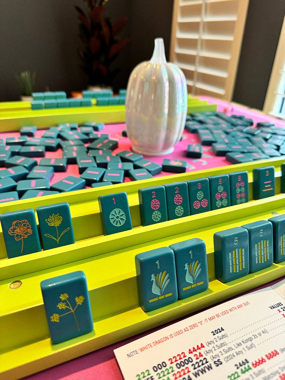 Mahjong Racks & Pushers (Set of 4): French Blue