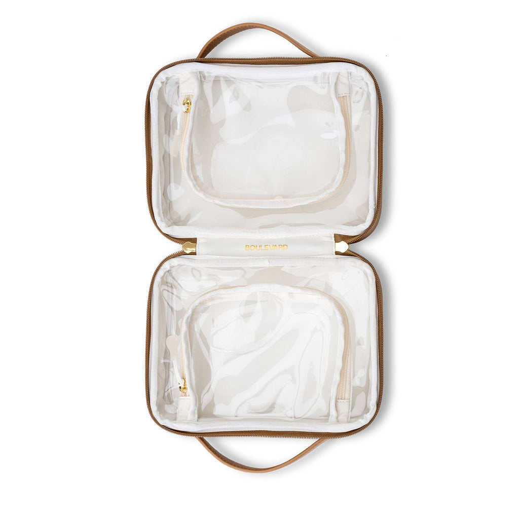 "Mojo" Clear Train Case (Personalizable) : Periwinkle