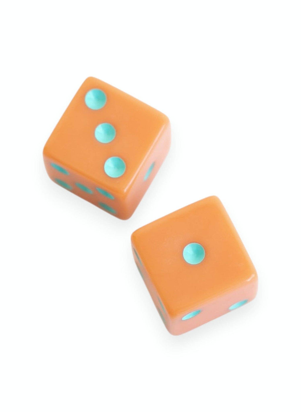 Dice (set of 2): Light Pink with Dark Green