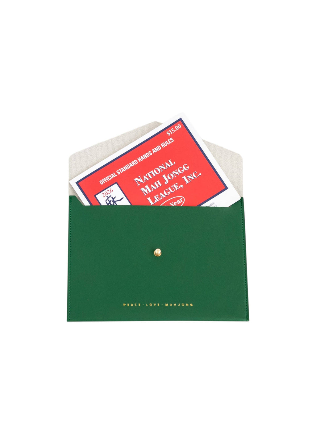 Peace Love Mahjong Card Clutch: Dusty Rose