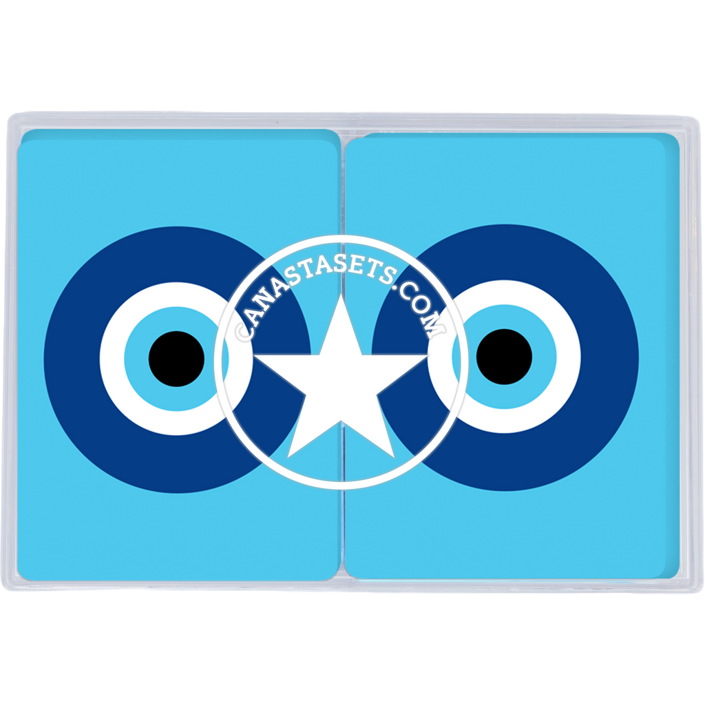 Cards-plastic playing cards 2 decks together Evil Eye design