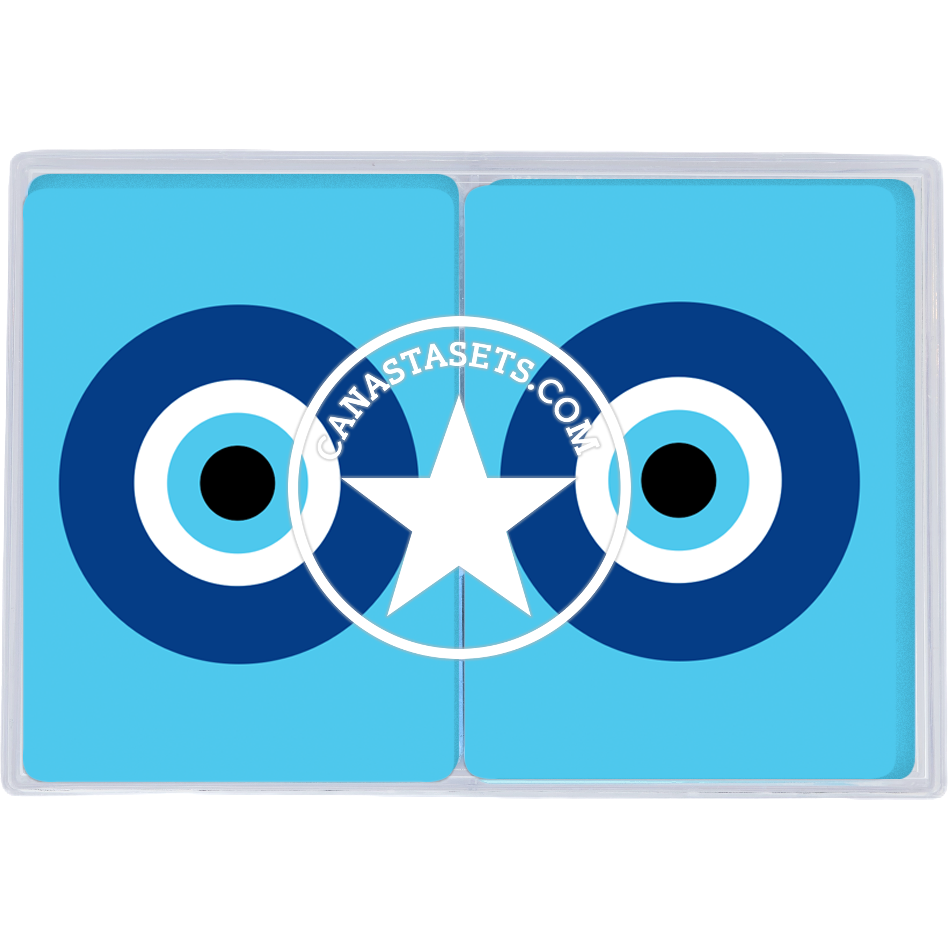 Cards-plastic playing cards 2 decks together Evil Eye design