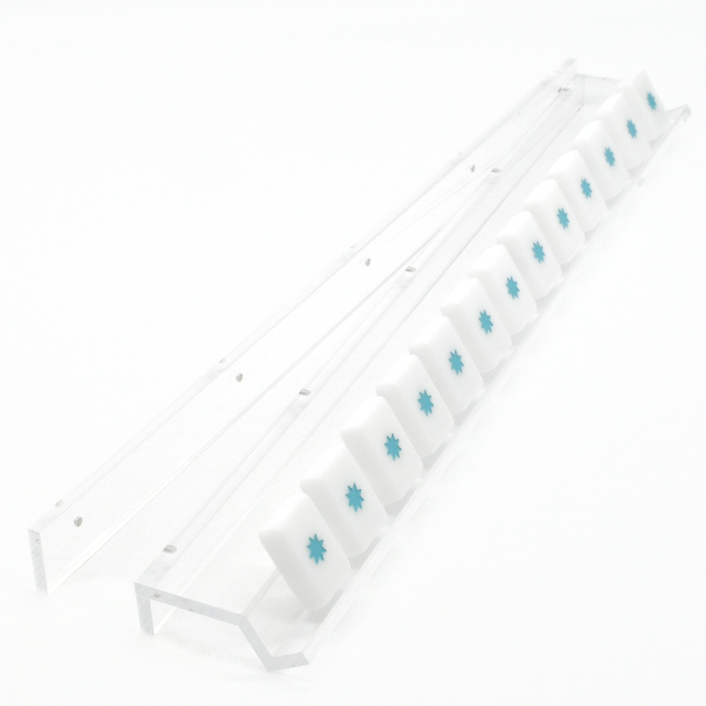 Clear Acrylic Mahjong Rack and Pusher, Set of 4