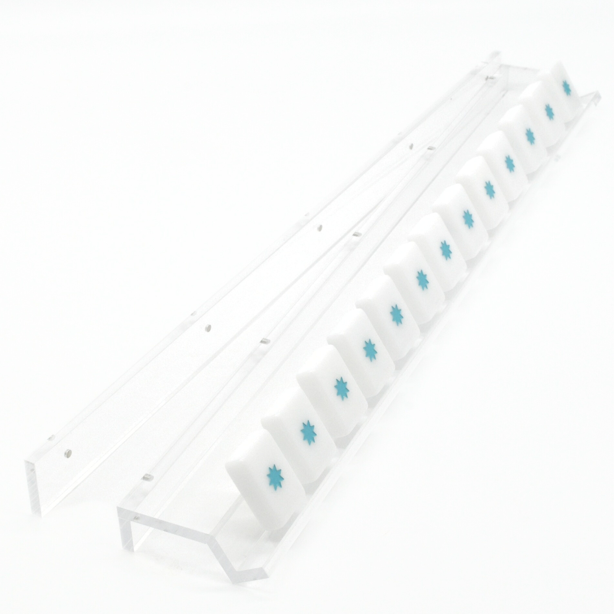 Clear Acrylic Mahjong Rack and Pusher, Set of 4