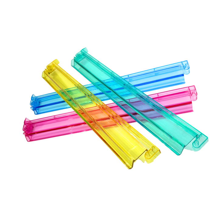 Mahjong Rack and Pusher Set of 4 - Multi Colors Blue Purple Red Green Clear: Clear