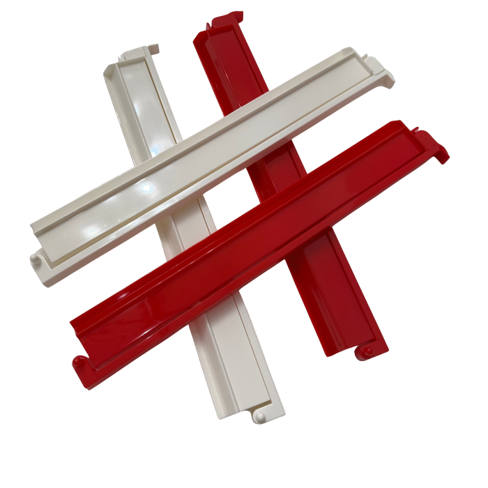 Mahjong Rack and Pusher Set of 4 - Solid Colors Red Blue White: Red