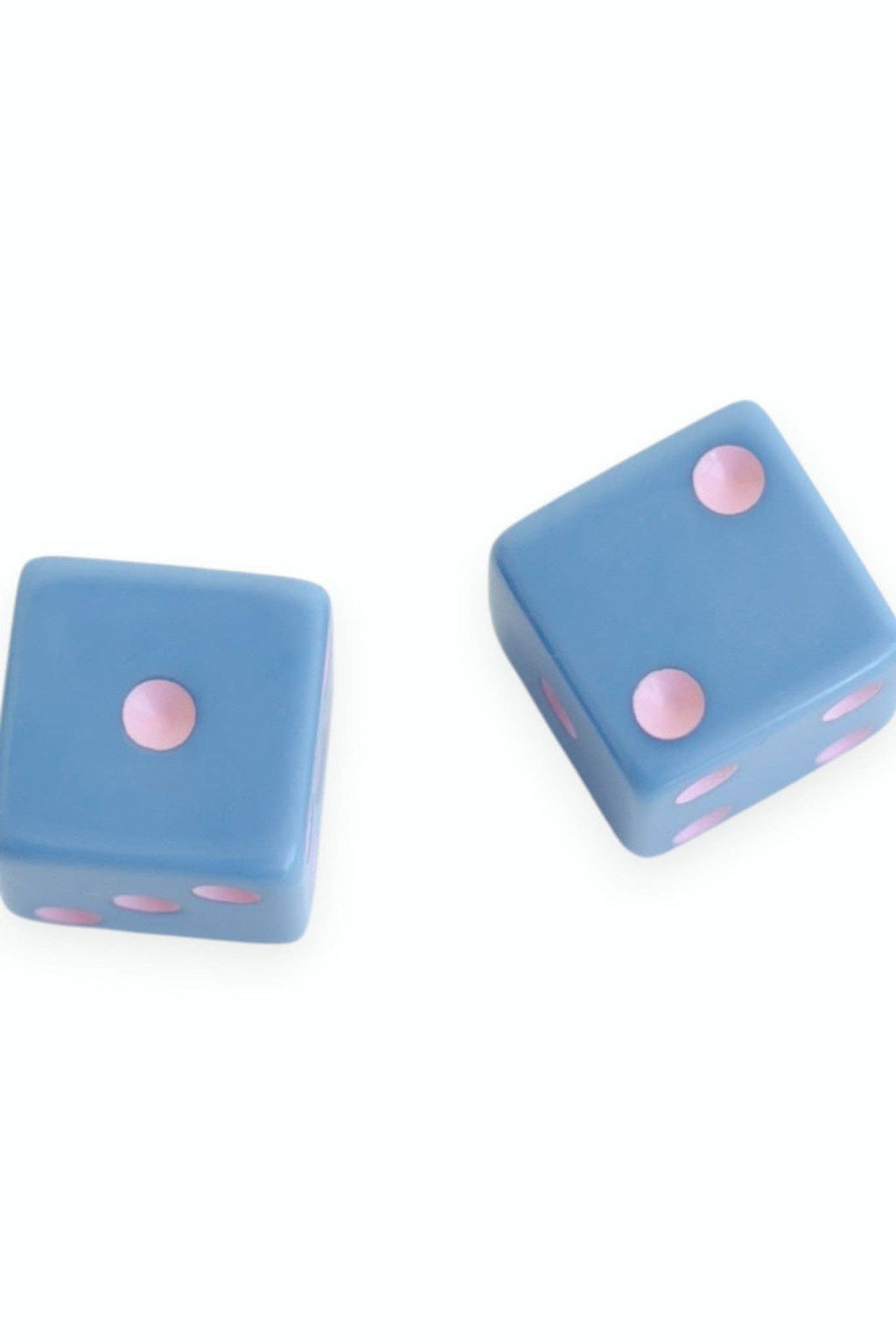 Dice (set of 2): Light Pink with Dark Green