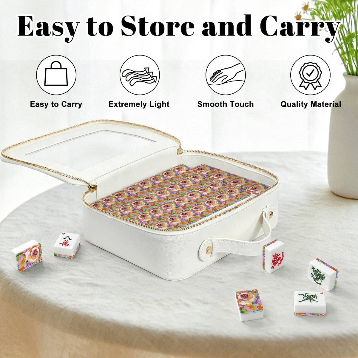 Painted Florals American Mahjong Tiles: Bag Set