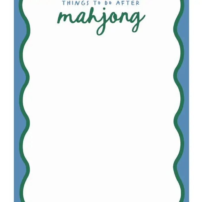Things To Do After Mahjong Notepad- Peach & Teal