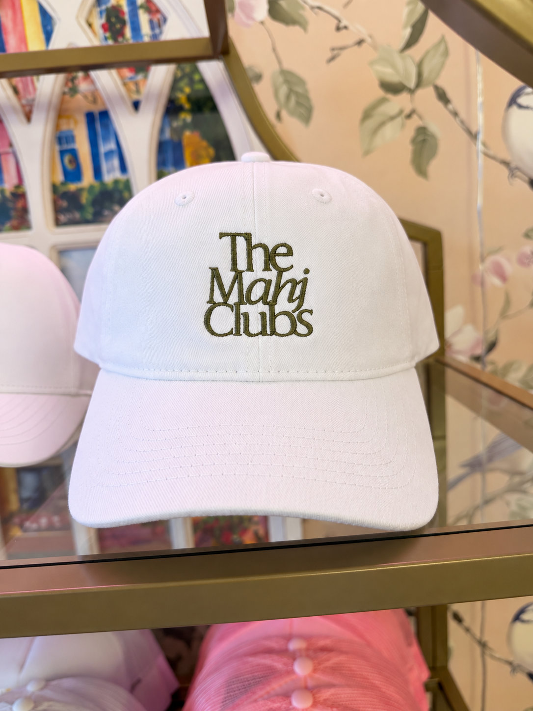 The Mahj Clubs Embroidered White Cotton Hat
