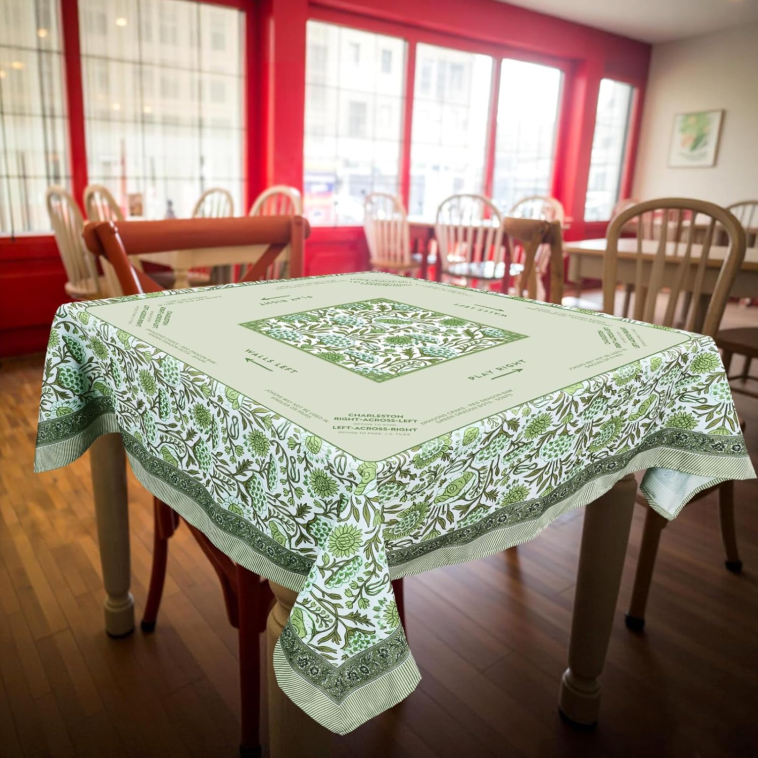 Green Floral Tablecloth