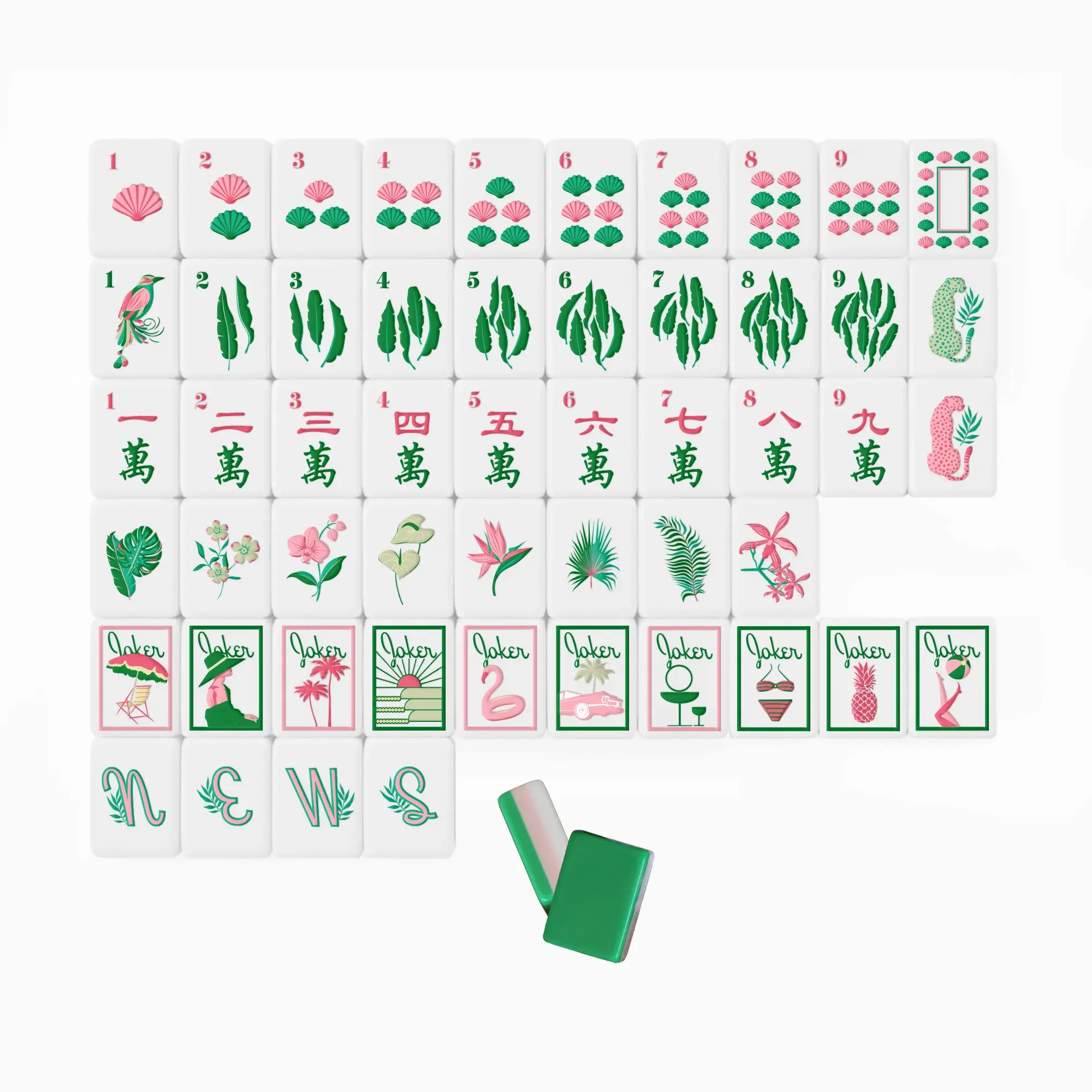 Green Palm Luxury Mahjong Tiles