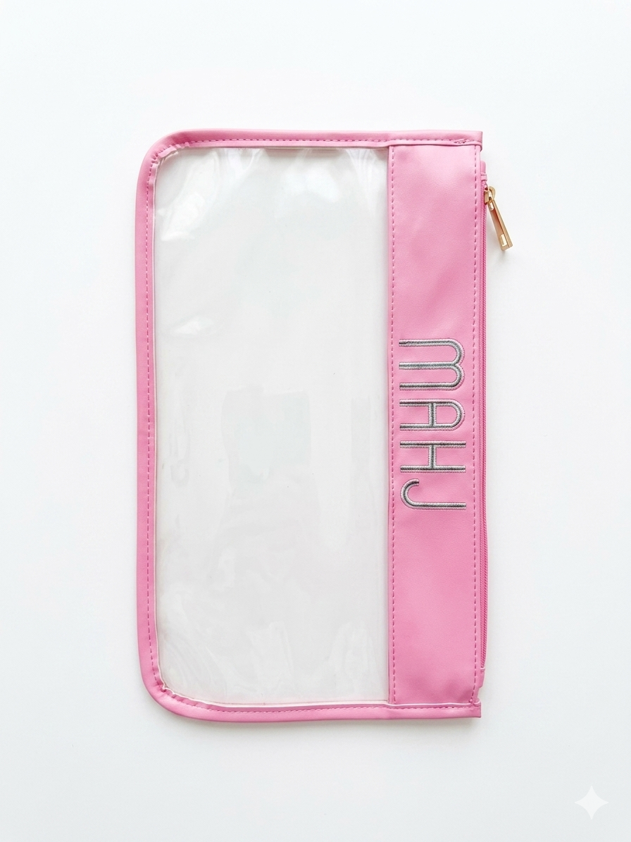 Mahjong Water Proof PVC Tile Bag Small Pink
