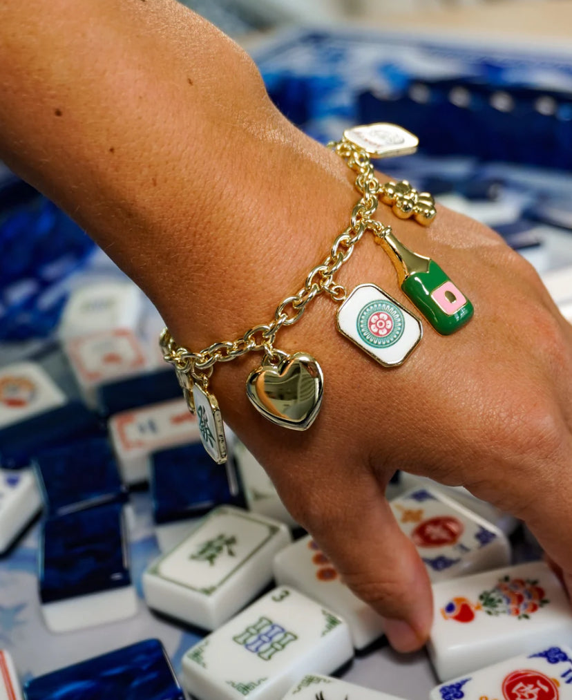 14K Gold Plated Mahjong Charm Bracelet