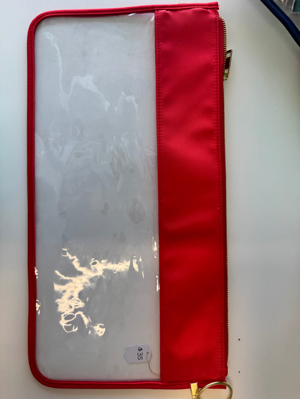 Clear Mahjong Tiles Bag (Red)