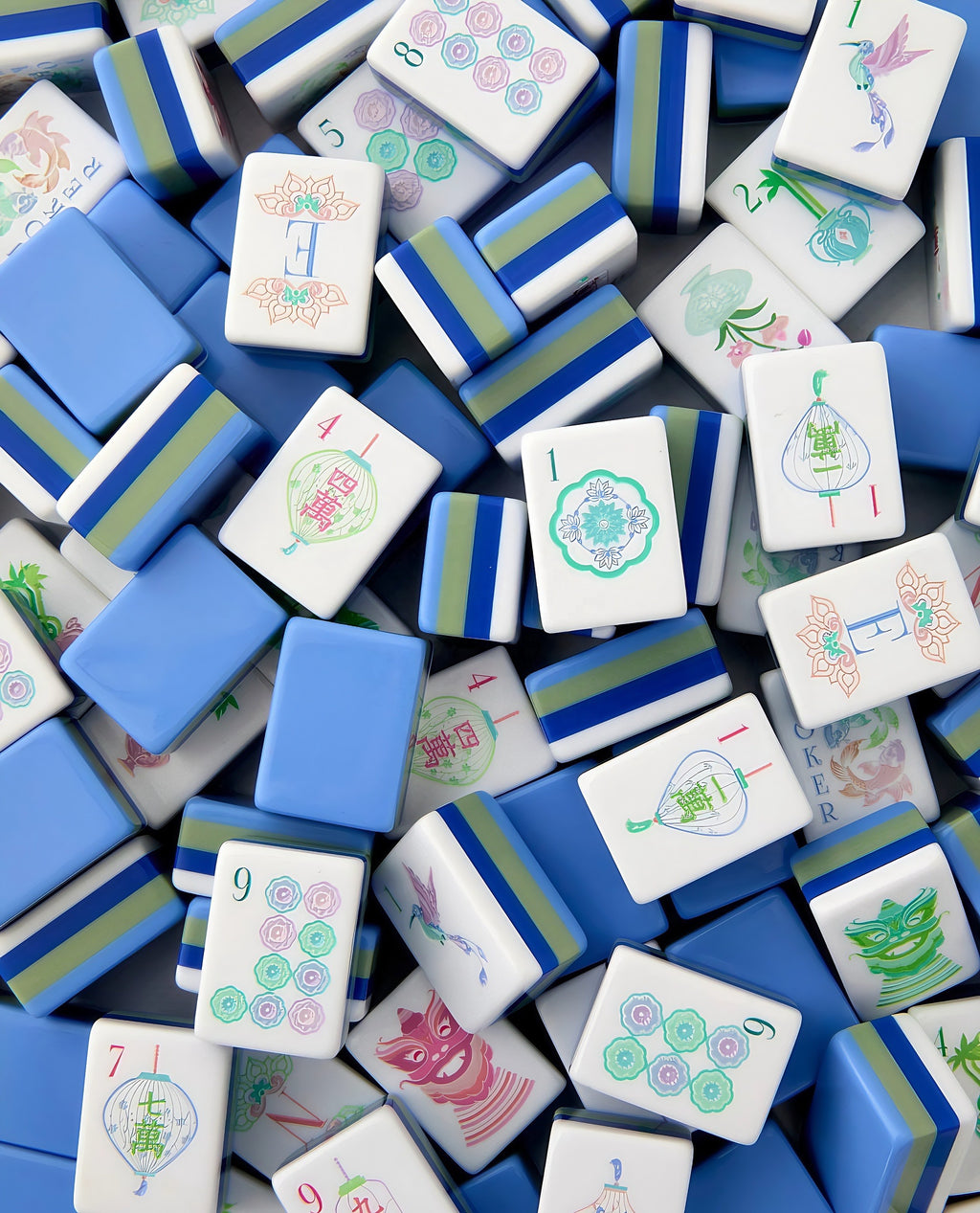 Blue luxury Mahjong Tiles