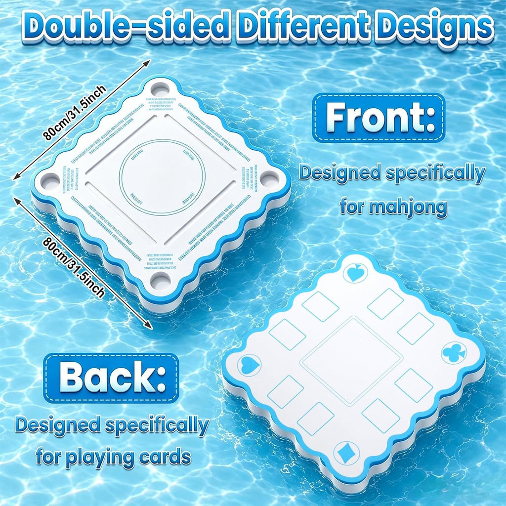 Floating Mahjong Table White and Blue
