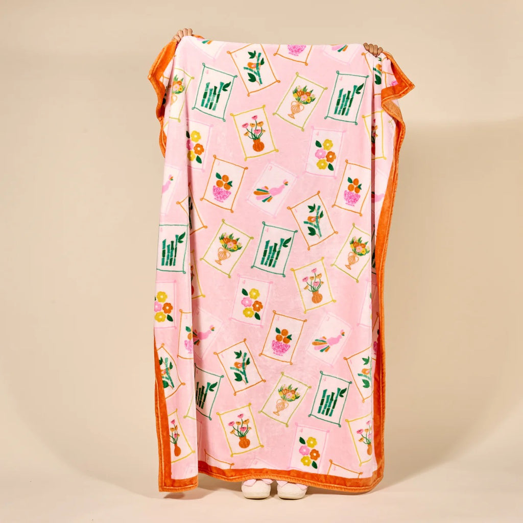 The Darling Effect It's Mahj Time Snuggle Up Plush Blanket