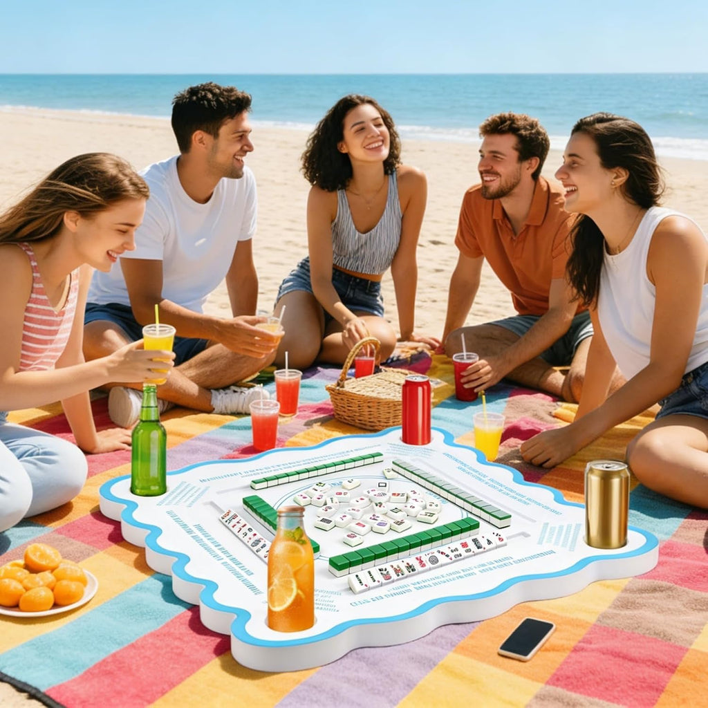 Floating Mahjong Table White and Blue