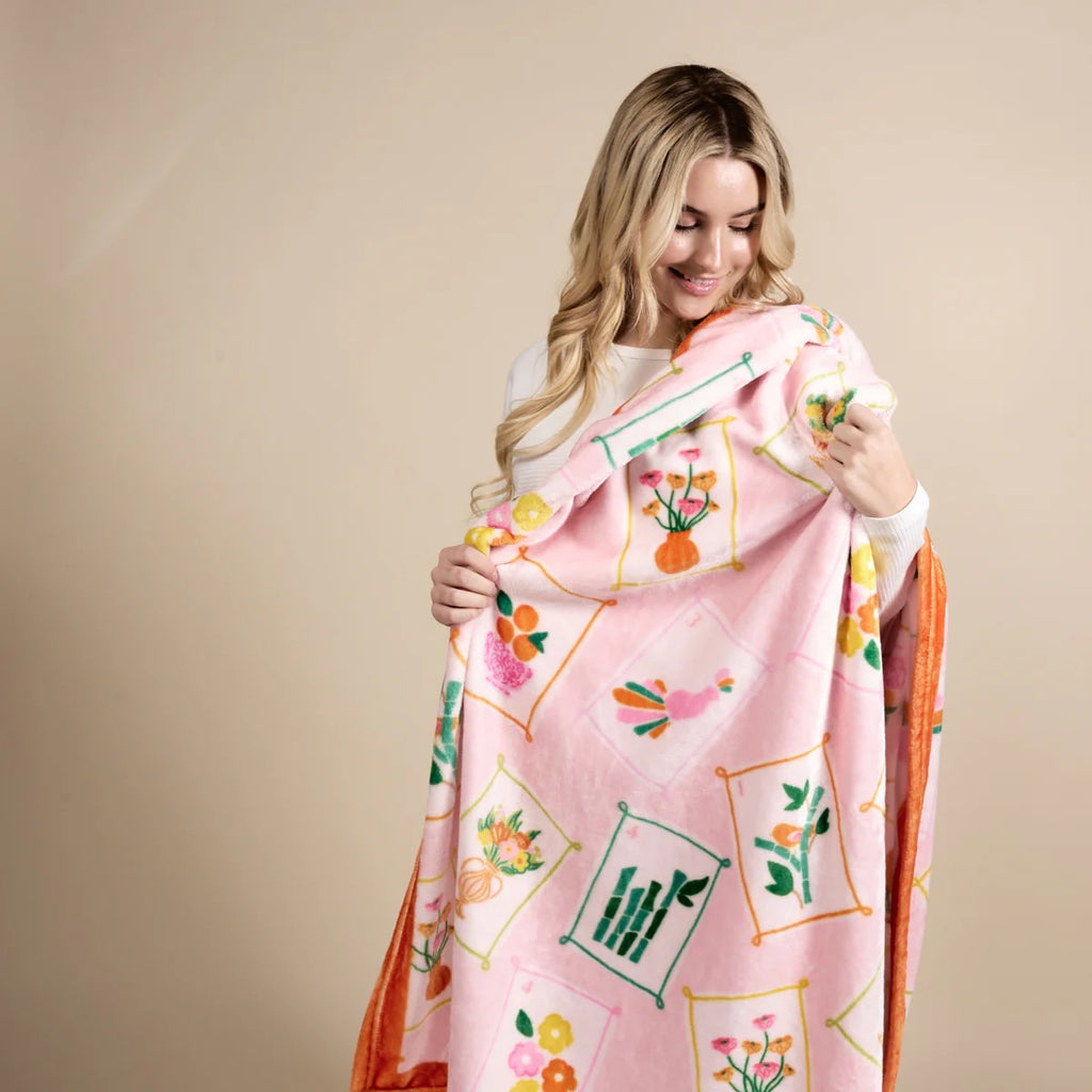 The Darling Effect It's Mahj Time Snuggle Up Plush Blanket