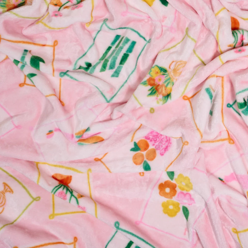 The Darling Effect It's Mahj Time Snuggle Up Plush Blanket