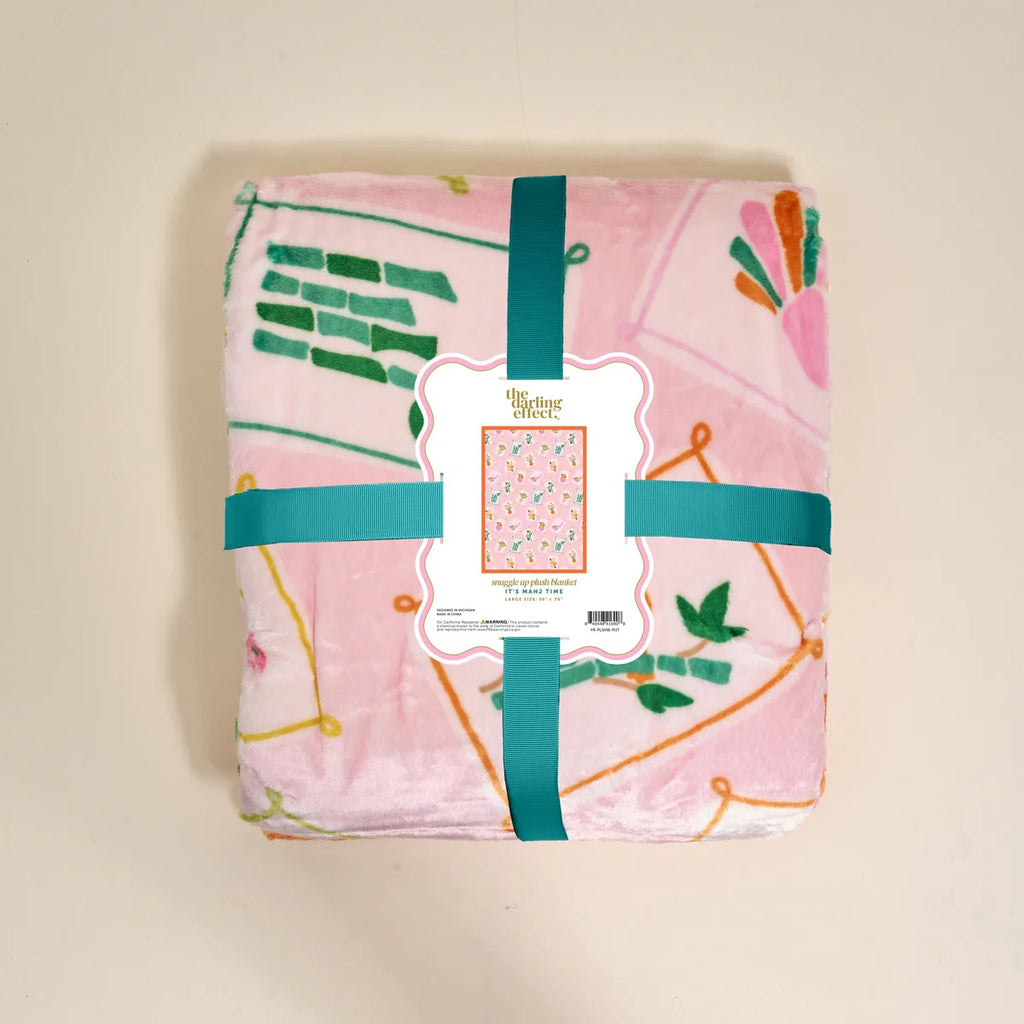The Darling Effect It's Mahj Time Snuggle Up Plush Blanket