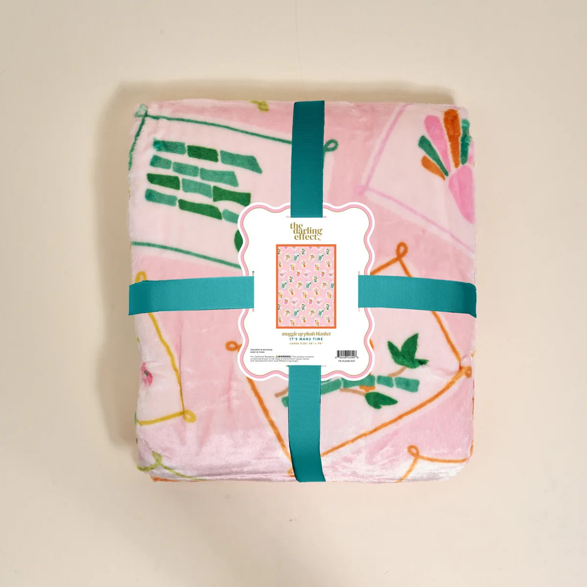 The Darling Effect It's Mahj Time Snuggle Up Plush Blanket