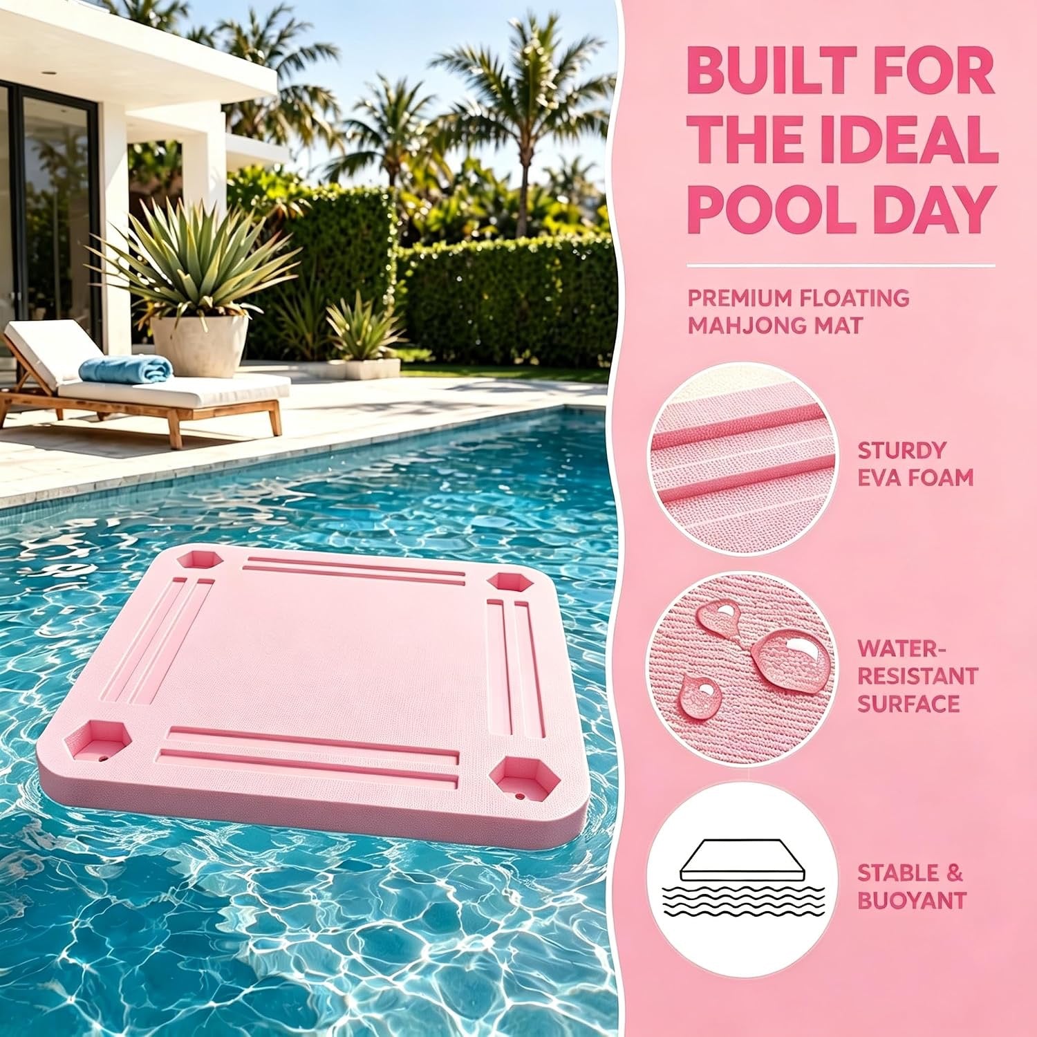 Floating Mahjong Table Pink